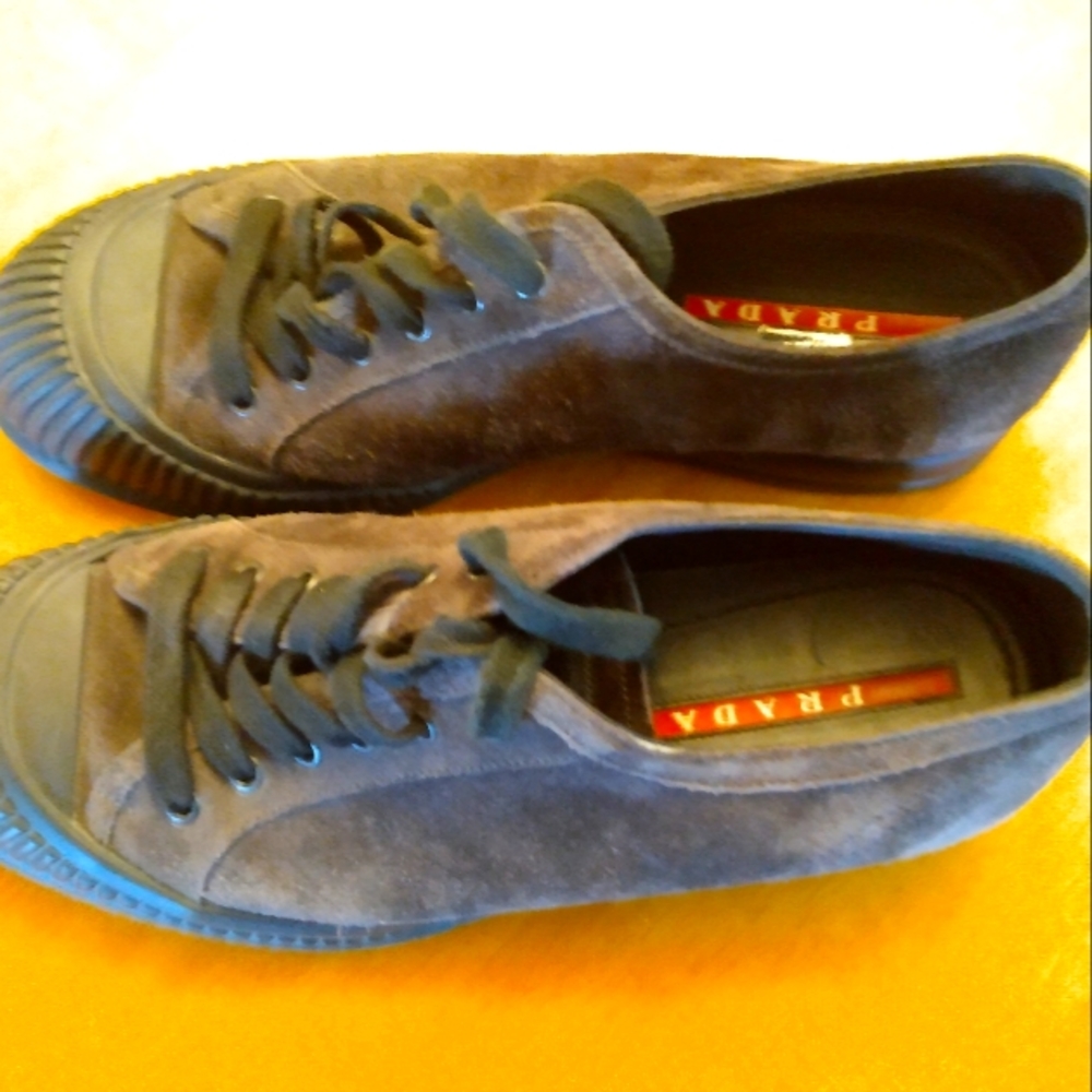 Men's Prada Grey Suede Sneakers